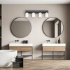 Designers Fountain Prince St. 33in 4-Light Matte Black Modern Indoor Vanity Light with Etched Glass Shades D250M-4B-MB